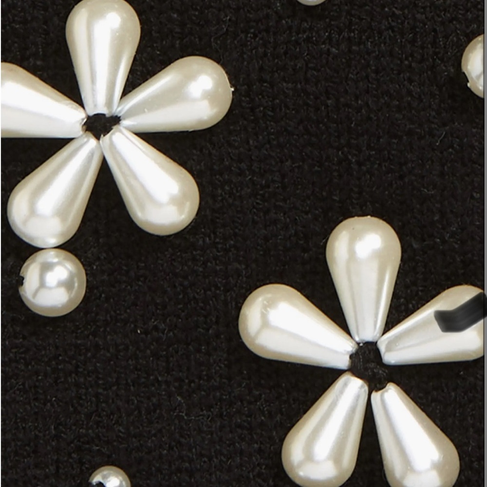 Lele Sadoughi Black Fingerless Gloves with Pearl Embellishments - NWOT - Picture 2 of 4